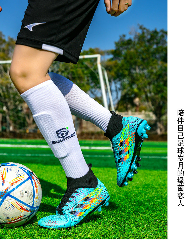 New high-top soccer shoes for men and women AG Spike TF Broken Nail Youth Student Grassland Competition Training Shoes