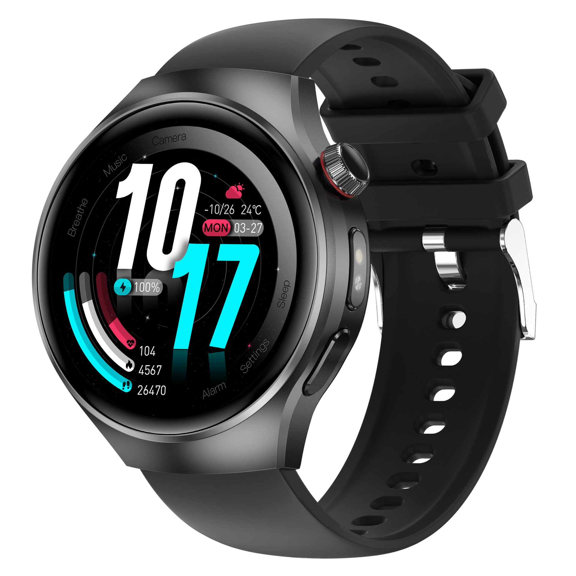 Watch5Smart Watch1.52inch Bluetooth Call Heart Rate Pedometer Sleep Monitor Waterproof Shockproof Dustproof Sports Flashlight