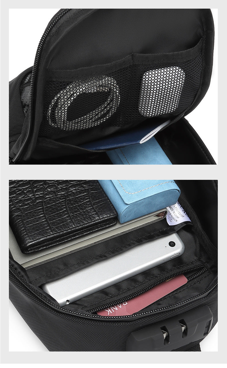 OZUKO Men's Tactical Chest Bag Waterproof Oxford Cloth Crossbody Chest Bag Trendy Outdoor Sports Shoulder Bag