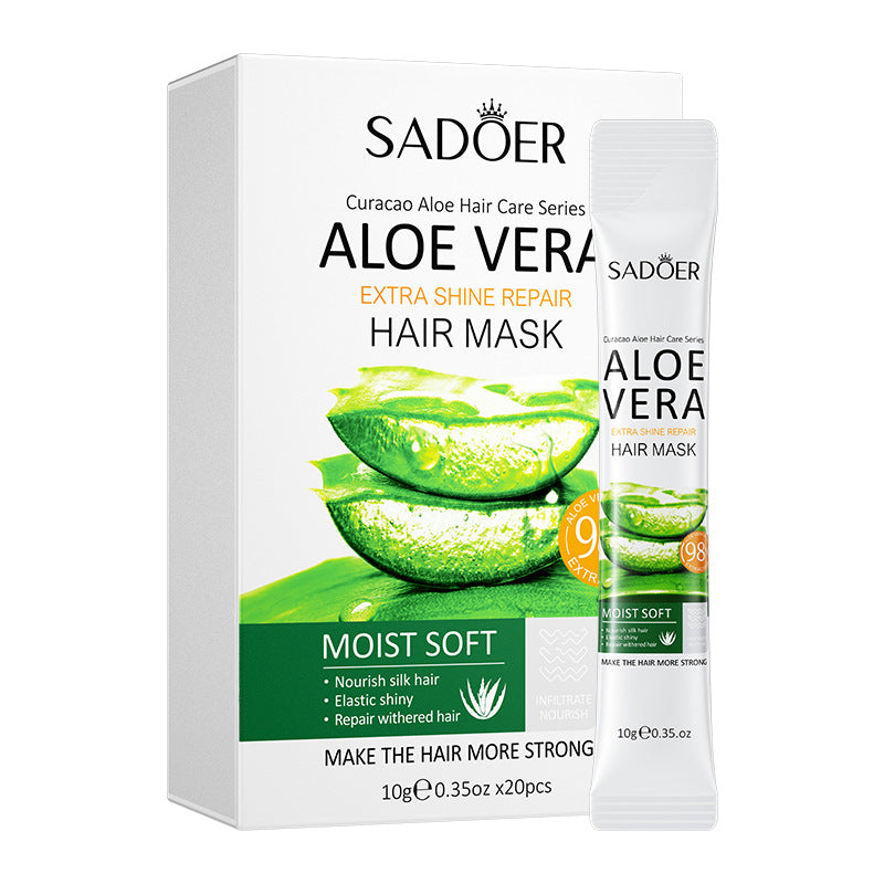 Aloe Vera Hair Mask10g*20pcs Smooth Improves Frizz and Smoothness Portable Export Manufacturer Wholesale
