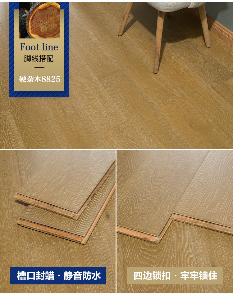 In stock wholesale Door-to-Door Installation Oak Multi-layer Small Knot Locking Solid Wood Flooring Eco-friendly Underfloor Heating Composite Flooring