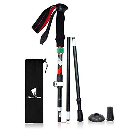 Jituo Hiking Pole Aluminum Alloy Three-Section Foldable Telescopic Walking Stick Non-Slip Portable Outdoor Canopy Tent Support Rod