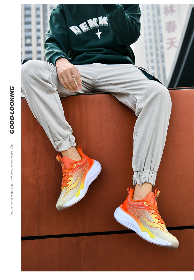 Spring and summer new style comfortable breathable running shoes racing soft sole shock-absorbing youth boys' wear-resistant non-slip sports shoes