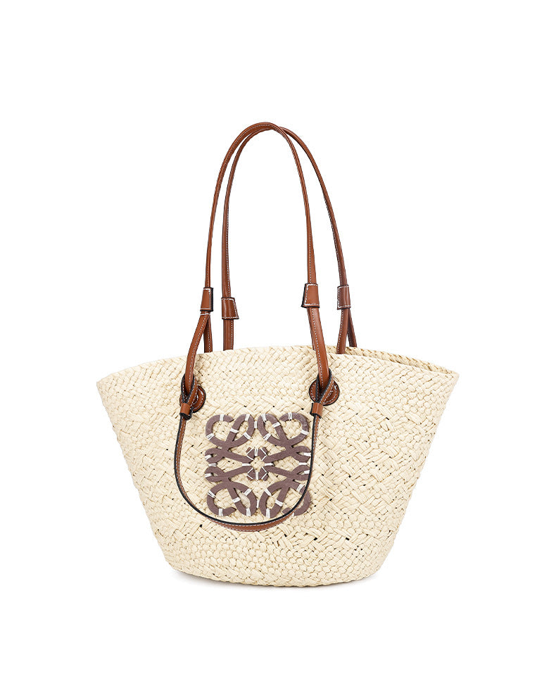 Large Capacity Straw Woven Bag for Women2025Summer new fashion vacation style beach bag single shoulder handbag for women
