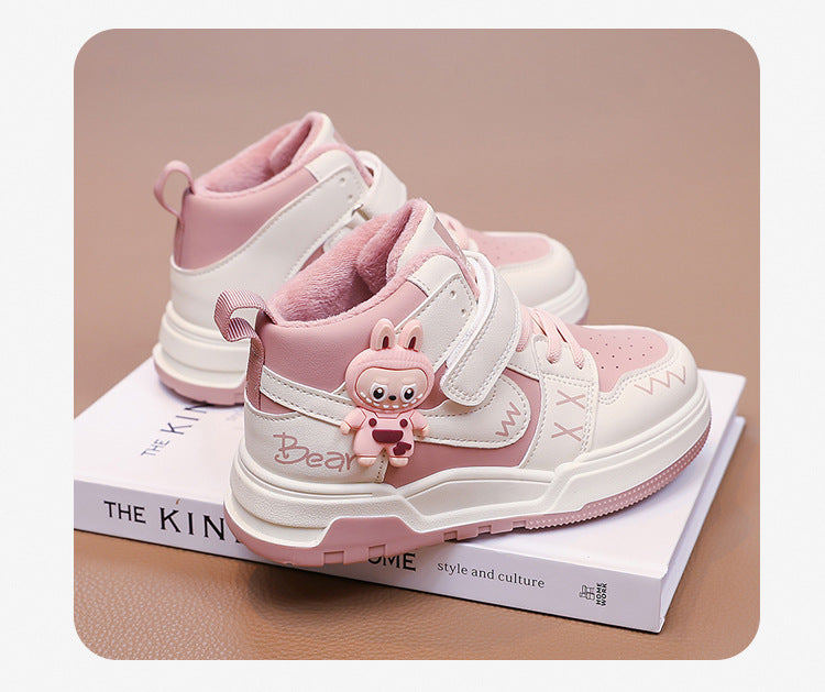 Fashion Doll Labubu Girls' Shoes Princess Shoes2025New Autumn Children's Soft Sole Casual Sports Shoes