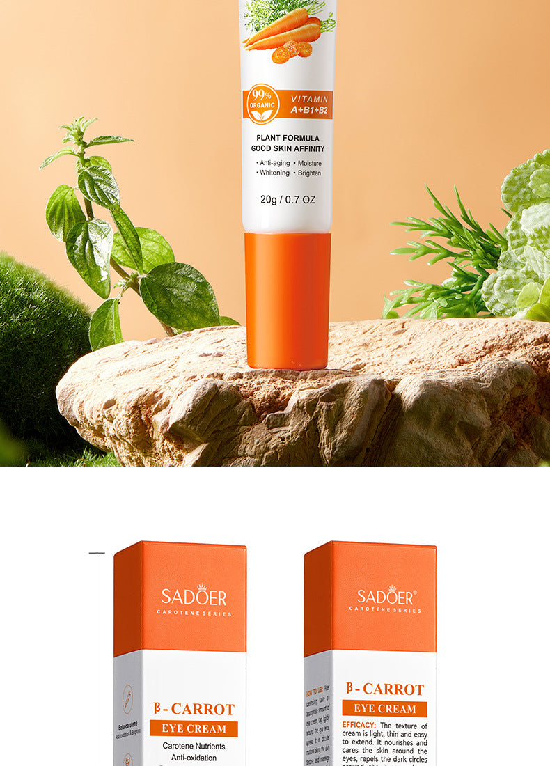 Full English Carrot Eye Cream20g SADOER Moisturize and Improve Dark Circles, Eye Wrinkles, and Eye Bags  Wholesale