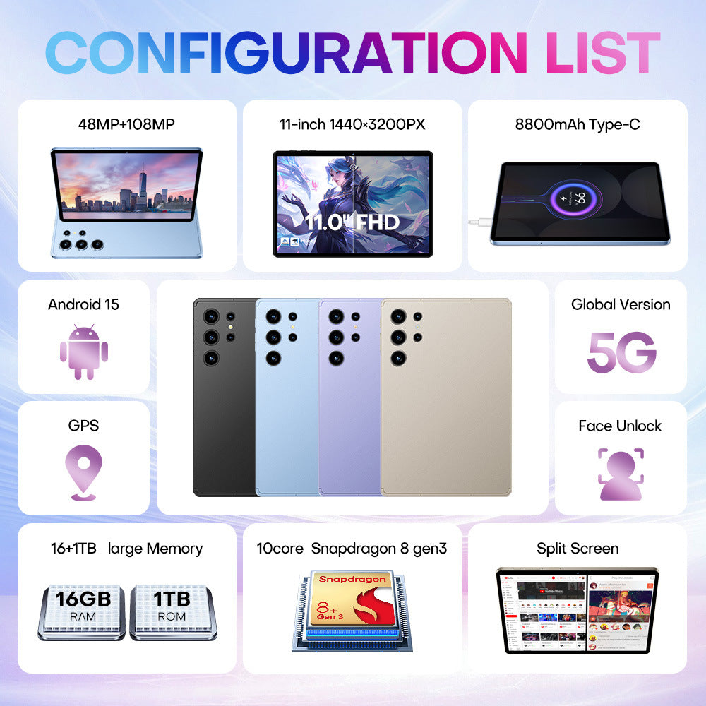 New products in stock Pad 9 Pro Tablet Pc10Inch16+1T Online Learning Game Tablet Factory Direct Sale