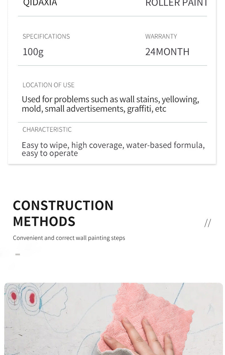 Qixia Colorful Mini Paint Cocoa Paint Latex Paint Wall Odorless Graffiti Paint Small Roller Paint