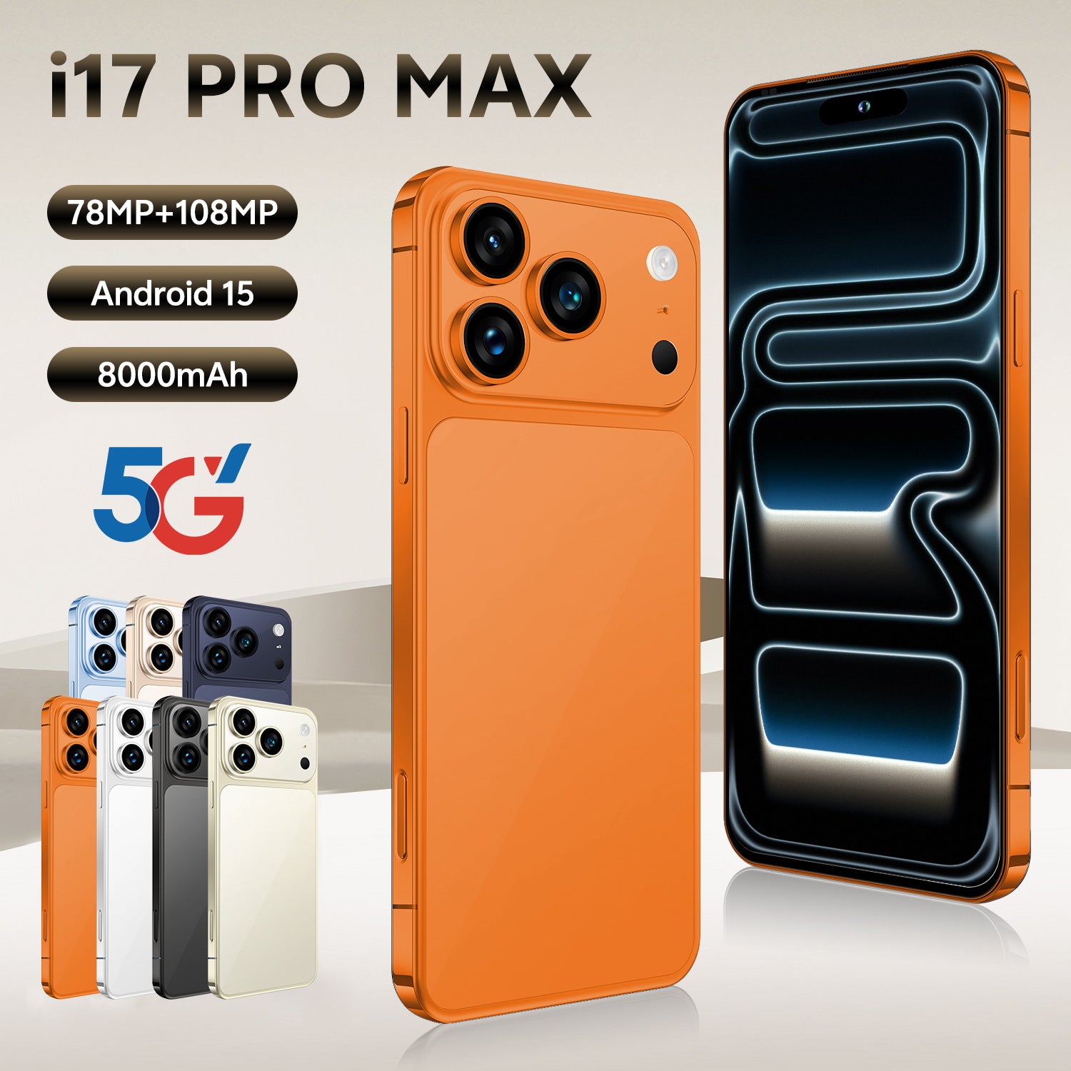 Hot selling product i17 Pro Max Android Smartphone16+1T Factory Direct Sales Mobile Phones