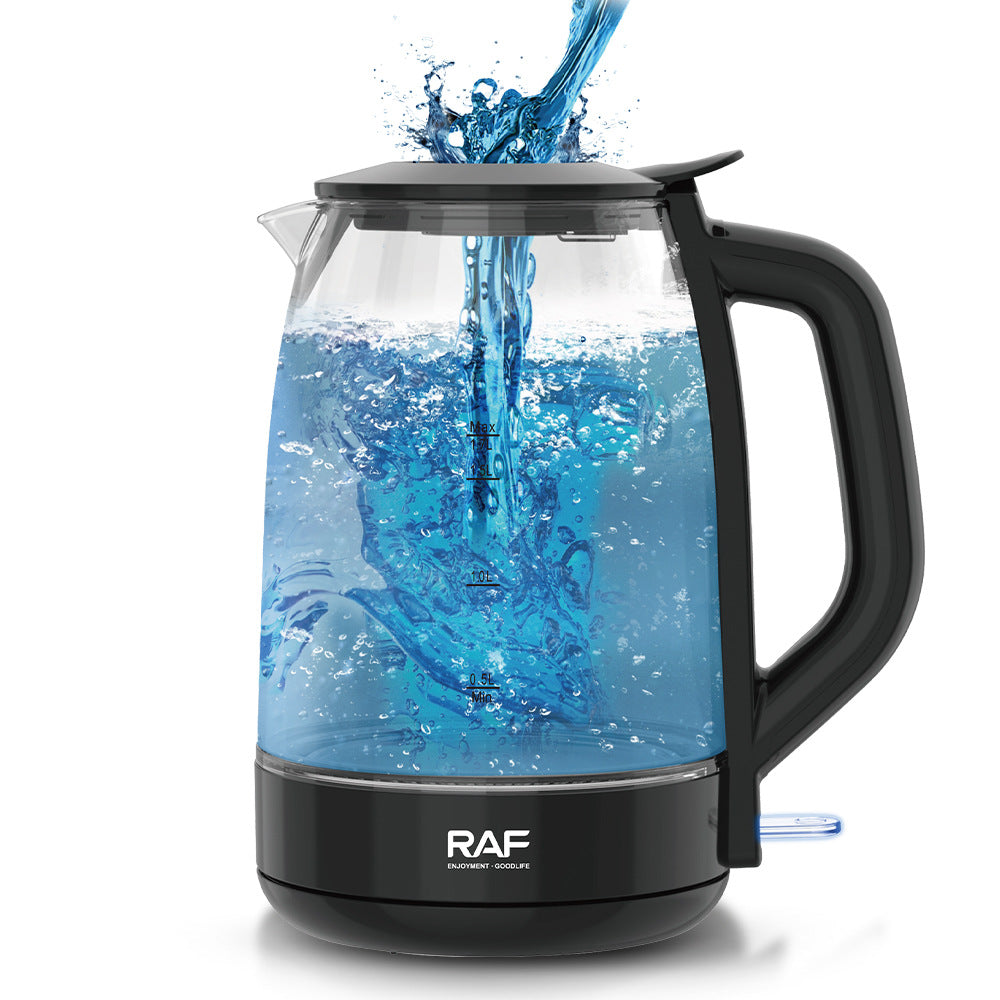 RAF European Standard Electric Kettle Automatic Power-off Glass Electric Kettle Household Kettle Health Care304 Wholesale R.7869