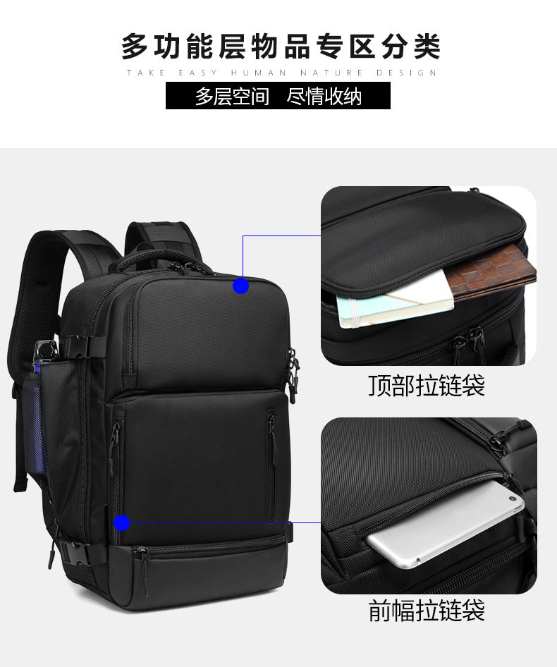 OZUKO Men's Backpack1715-inch Laptop Bag Business Travel Large Capacity Waterproof Commuting Sports Backpack