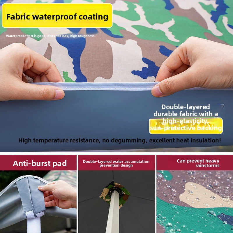 Four-Legged Umbrella Outdoor Sunshade Rain Shelter Tent Camouflage Outdoor Shelter Quality Expansion Folding Stall Umbrella Four-Corner Shelter