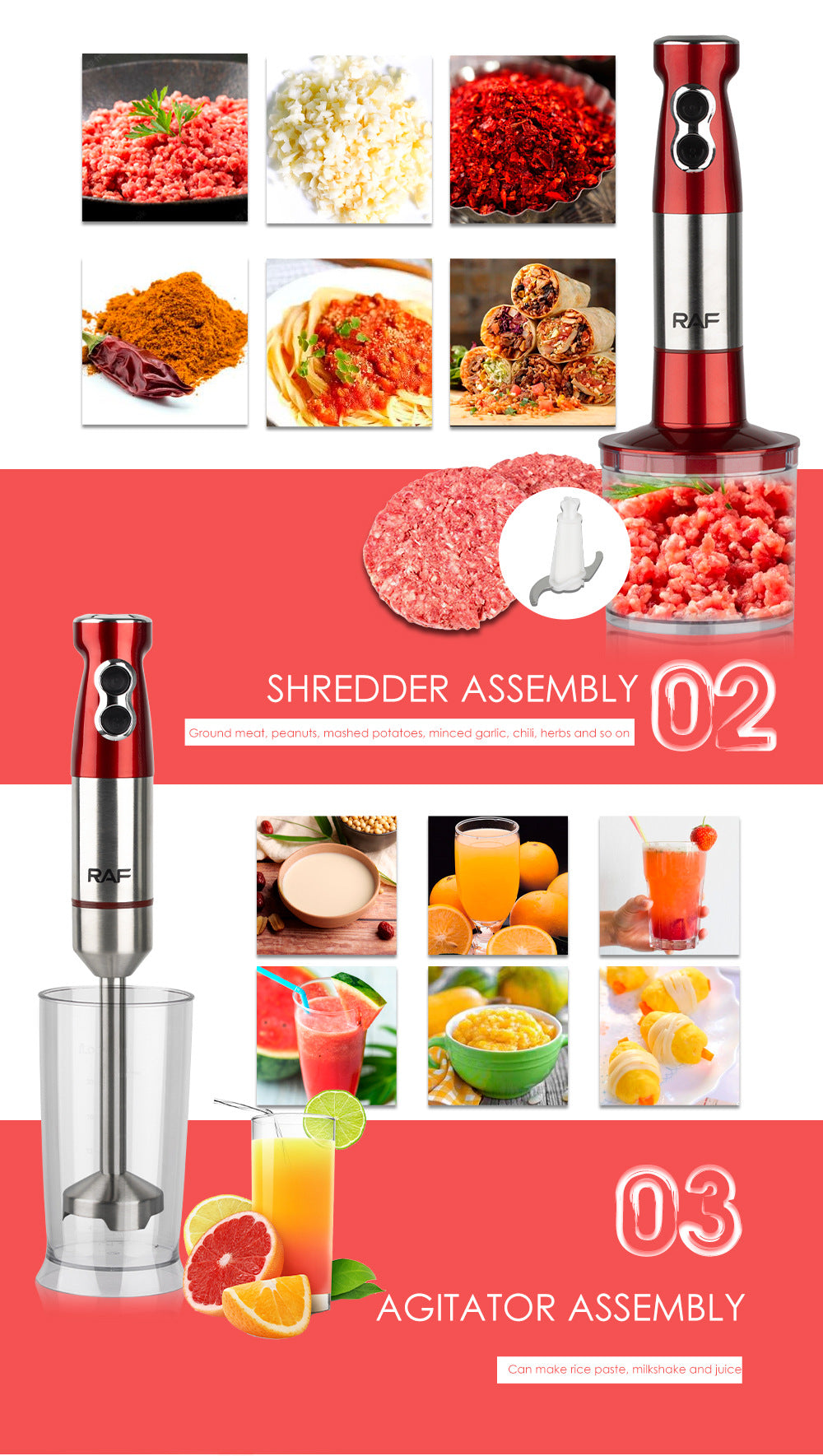 EU Standard Multifunctional Kitchen Handheld Ice Crusher Baby Food Electric Stirring Stick Food Processor Juicer