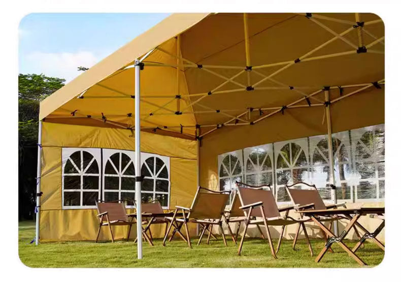 Outdoor Market Stall Four-Corner Tent with Enclosure Windproof and Warm Night Market Foldable Four-Legged Rain Shelter Tent Umbrella