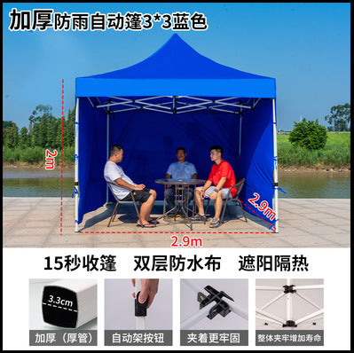 Four-corner Rainproof Tent Four-legged Thickened Advertising Canopy Large Umbrella Outdoor Stall Sunshade Foldable Rain Cover Wholesale