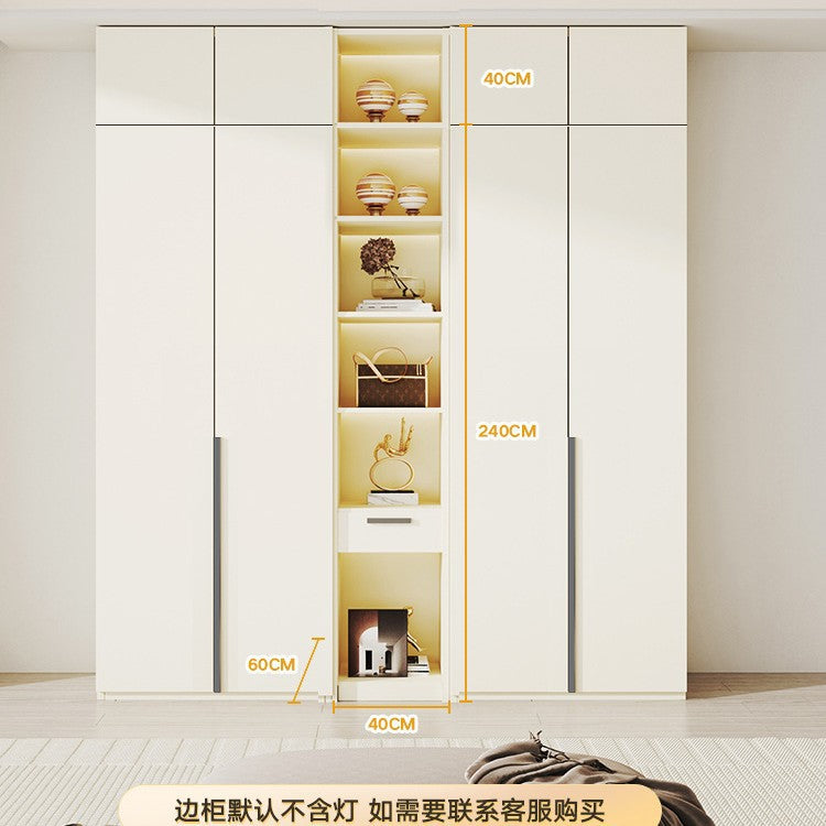 Solid Wood European Pine Board One-Door to Ceiling Ultra-High Combination Wardrobe Simple Modern2.5/2.6/2.7/2.8/3.0m Rice
