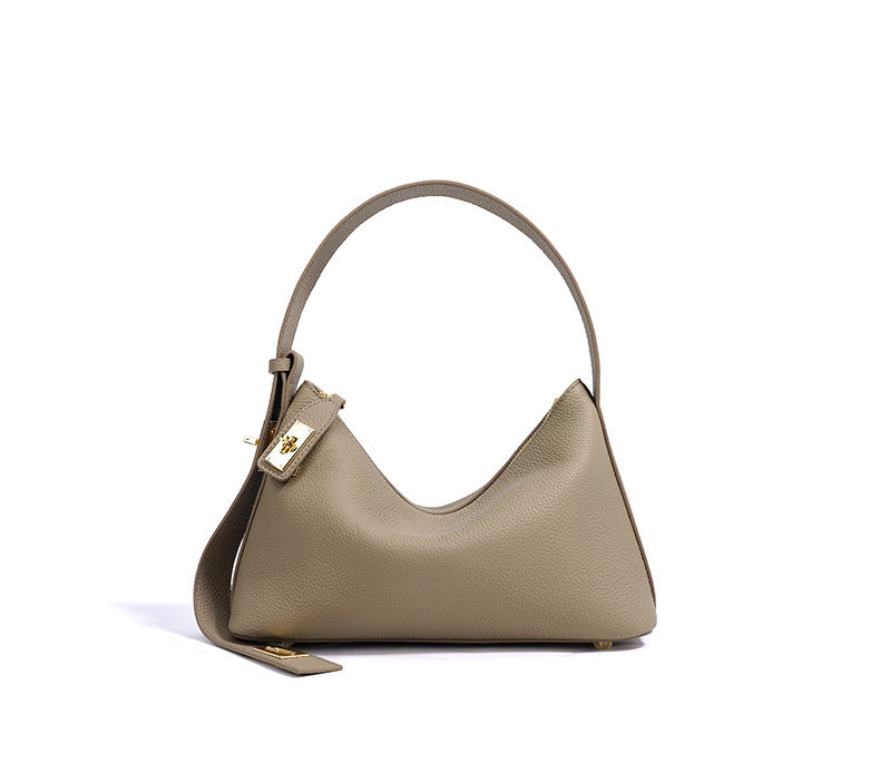 European and American High-End Luxury Handbag for Women, Niche Design, Underarm, Single Shoulder, Crossbody, Dumpling Shape, Genuine Leather, Cowhide, Pillow Bag