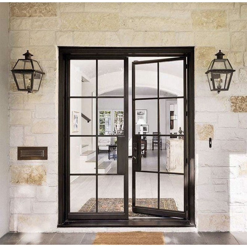 High Quality Metal Glass Door Metal Frame Glass Double Opening Interior Door