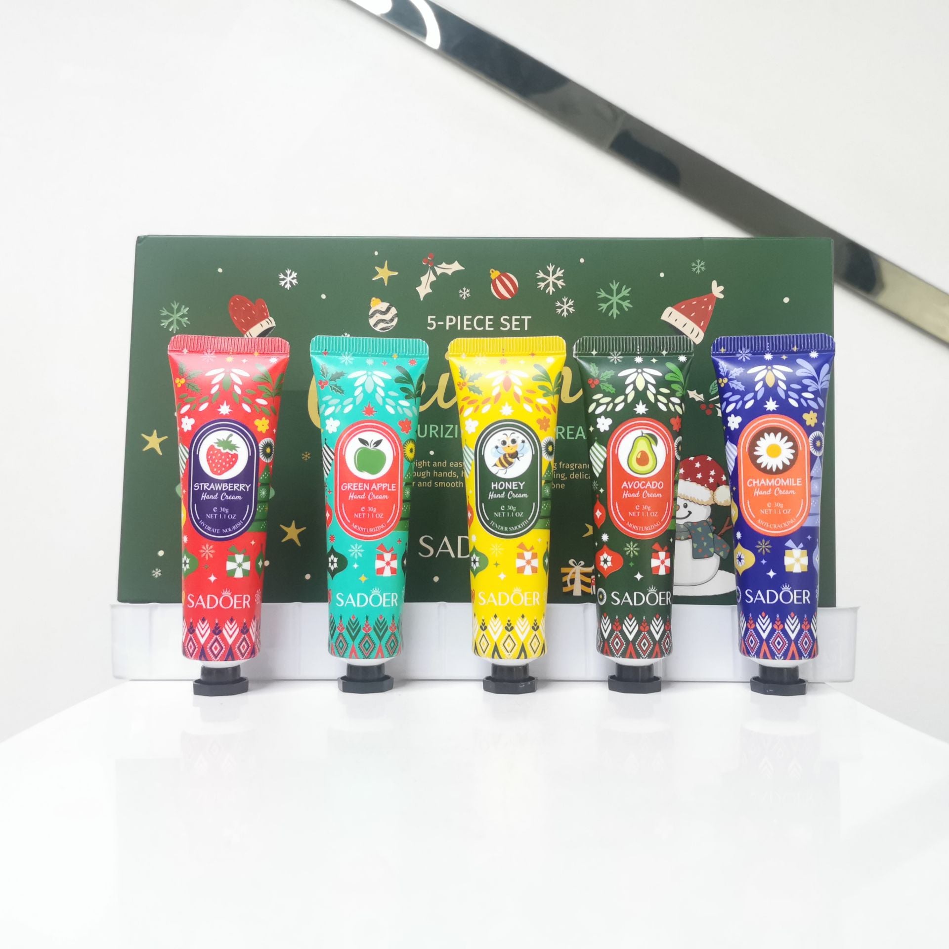 Full English Christmas Moisturizing Anti-Chapped Hand Cream Five-Piece Set SADOER Autumn and winter hand cream  foreign trade wholesale