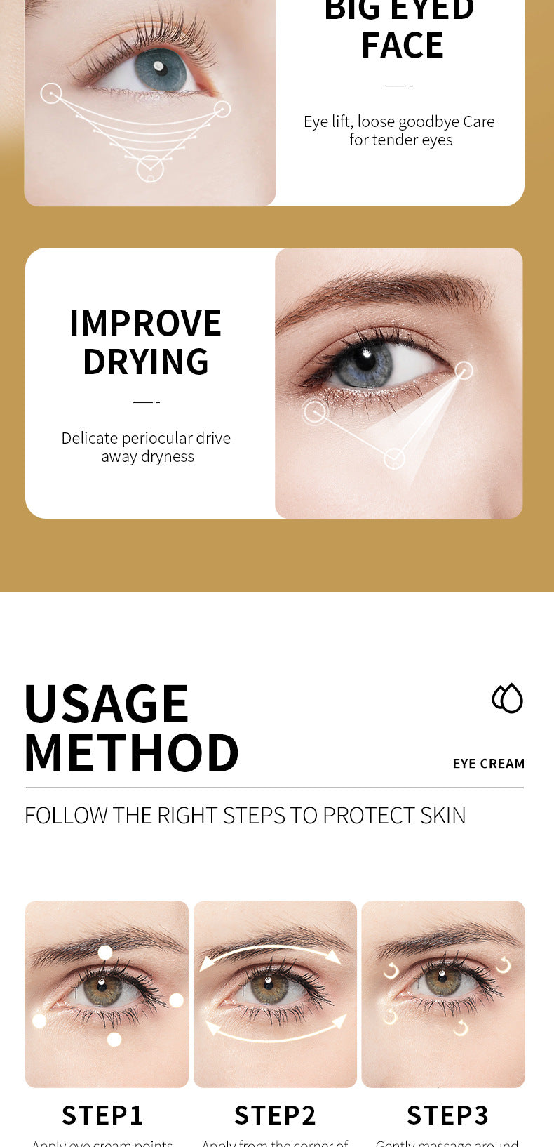 Retinol Eye Cream SADOER Moisturizing and Nourishing, Reduces Dark Circles and Eye Bags, Eye Wrinkles,  Wholesale