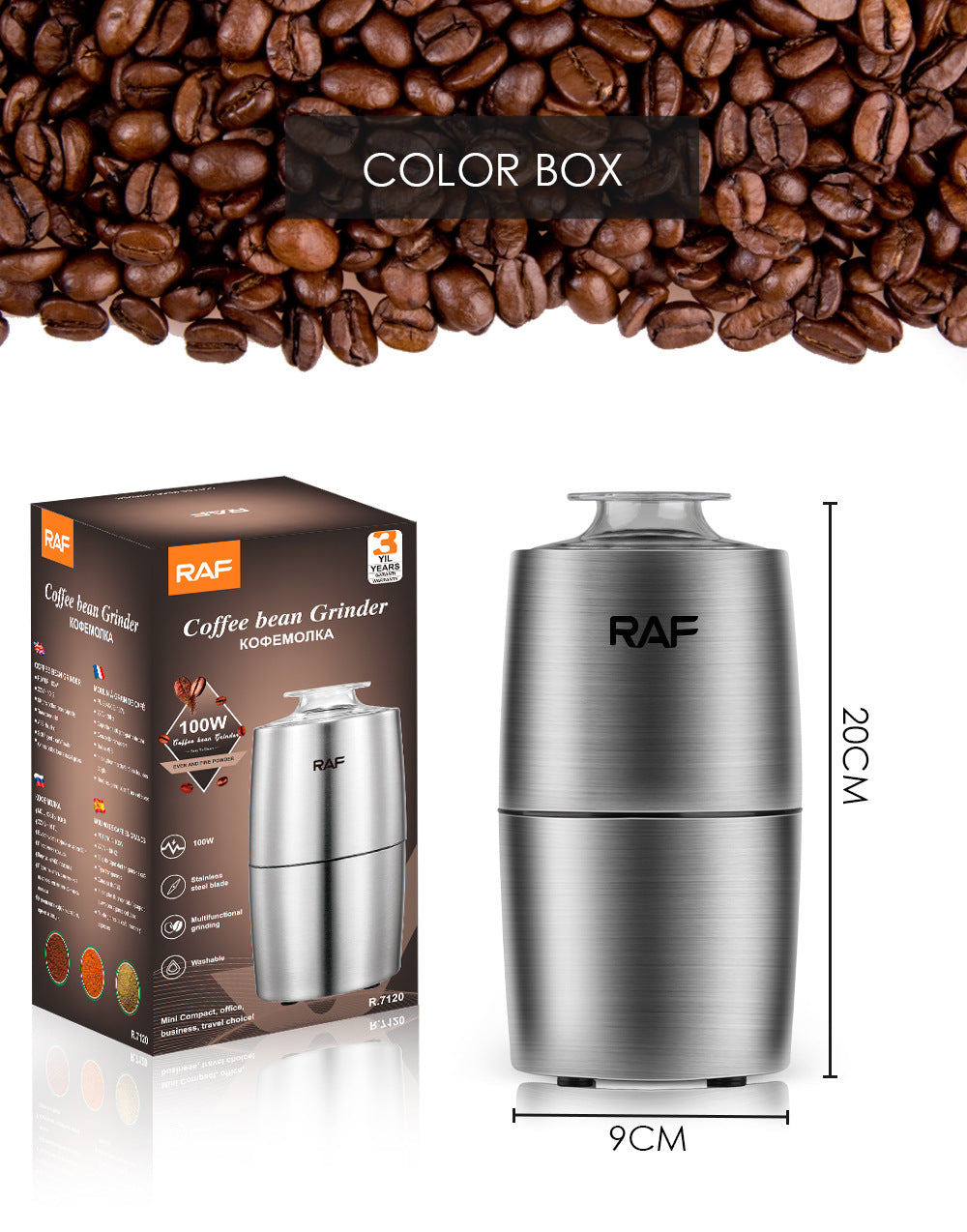 Electric Bean Grinder Dry Grinder Lightweight Household Grinding Cup Portable Coffee Bean Grinder