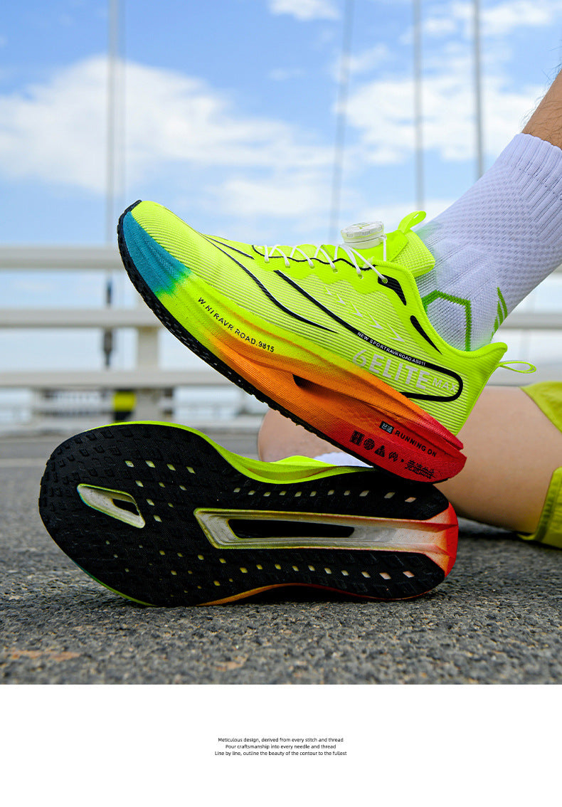 Feiteng6New Style Real Explosive Carbon Plate High Elastic Cushioning Running Shoes Luminous Casual fashion Couple Rotating Buckle Sneakers