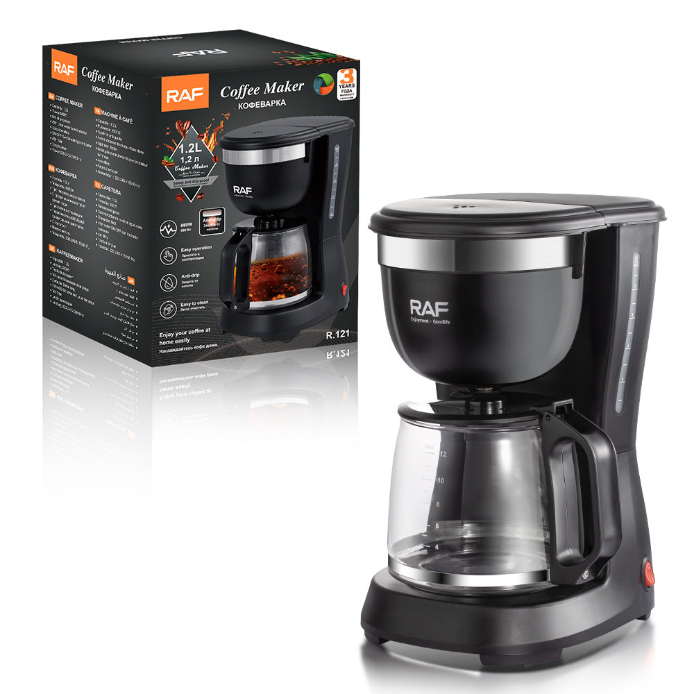 European Standard Coffee Machine for Home Use, Fully Automatic Drip Coffee Maker, Drip Filter, Insulated American Tea Maker, Office Tea Brewing Machine