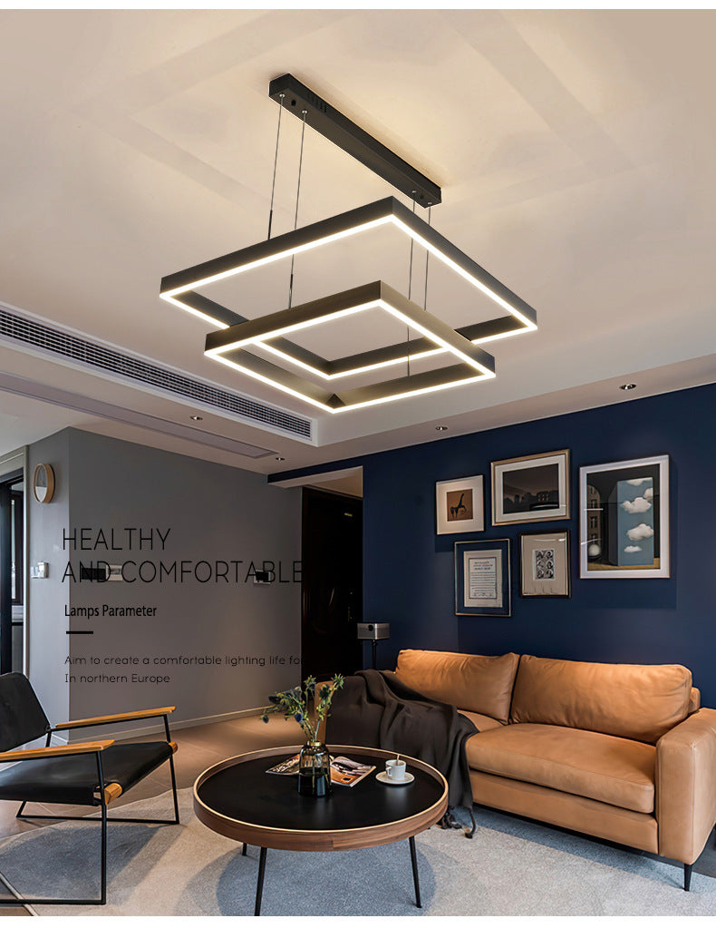 Living Room Lamp Simple and Elegant Main Lamp Modern Dining Room Lamp Home Iron Art Bedroom Lamp High-end Feel led Bar Counter Pendant Light