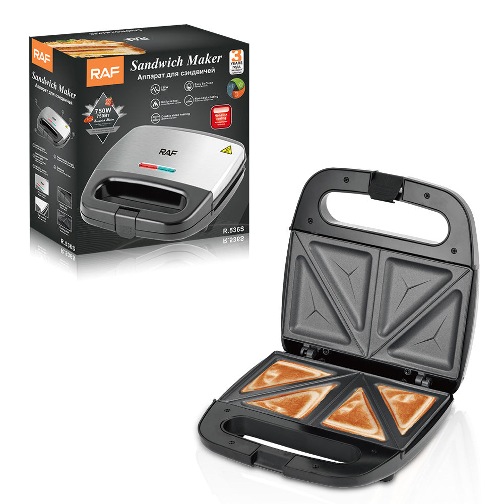 RAF European Standard Light Meal Sandwich Breakfast Maker Household Waffle Maker Toast Oven Small Muffin Maker R.536s