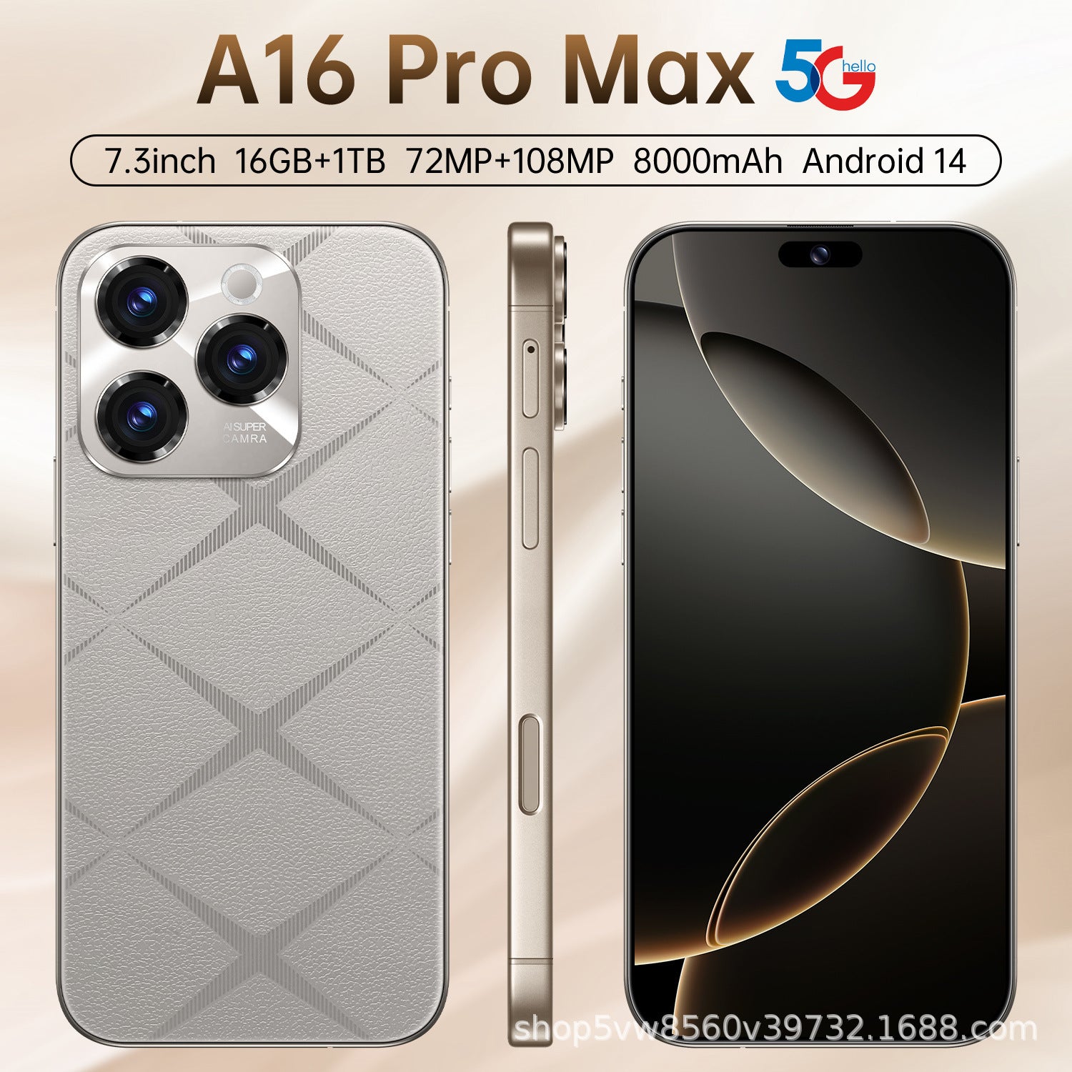 Hot Sale A16ProMax Android Intelligence5G Mobile Phone16+1T Factory Direct Sales Mobile Phones