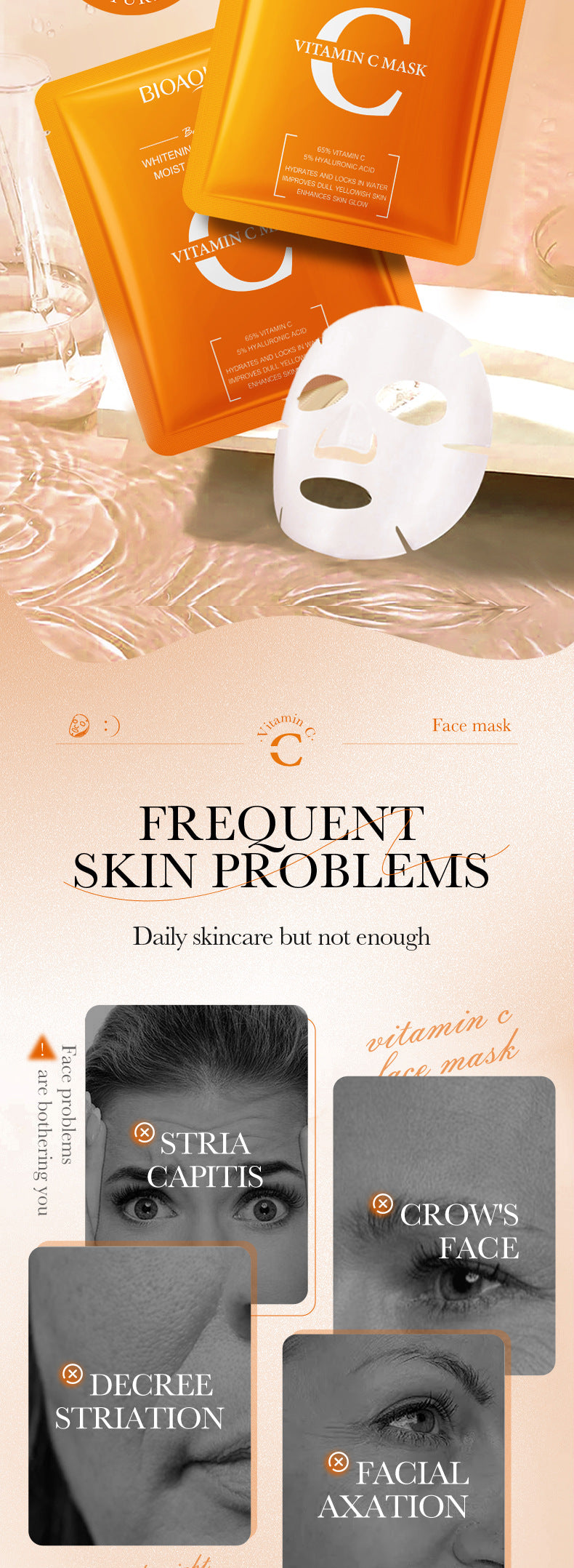 Full English Mask25g BIOAOUA Dimension C Retinol Hydrating Moisturizing Mask Sheet Pack  Wholesale