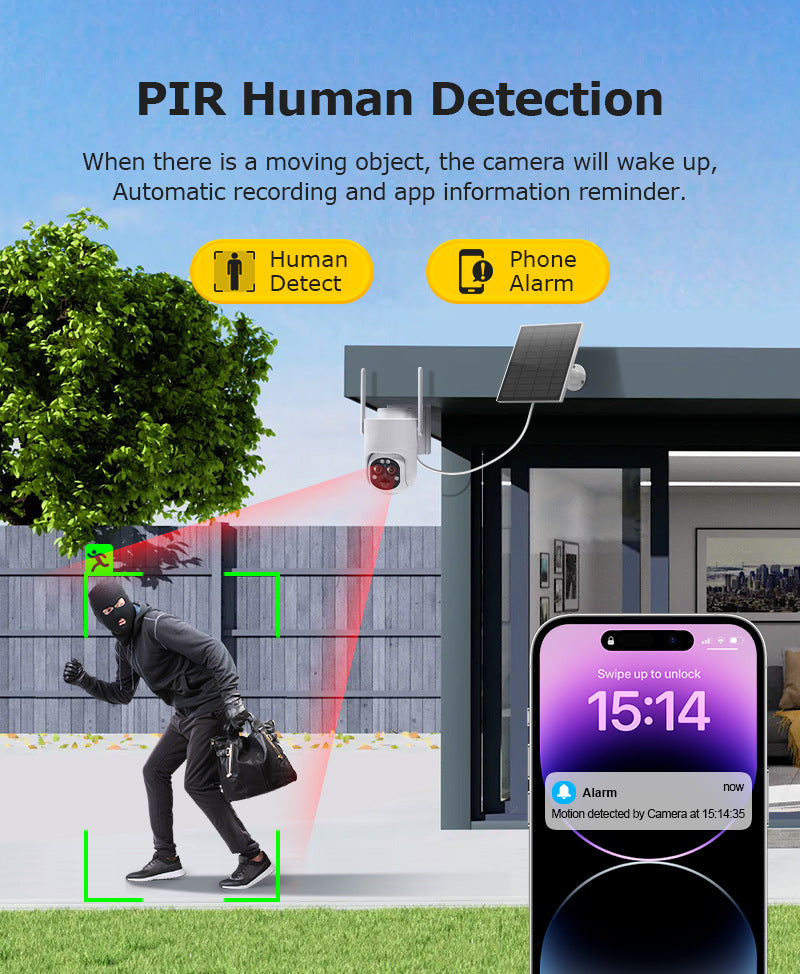 Exclusive Supply4G Solar Camera Outdoor Binocular Dome Camera 12High Zoom Low Power Consumption Manufacturer Direct Wholesale