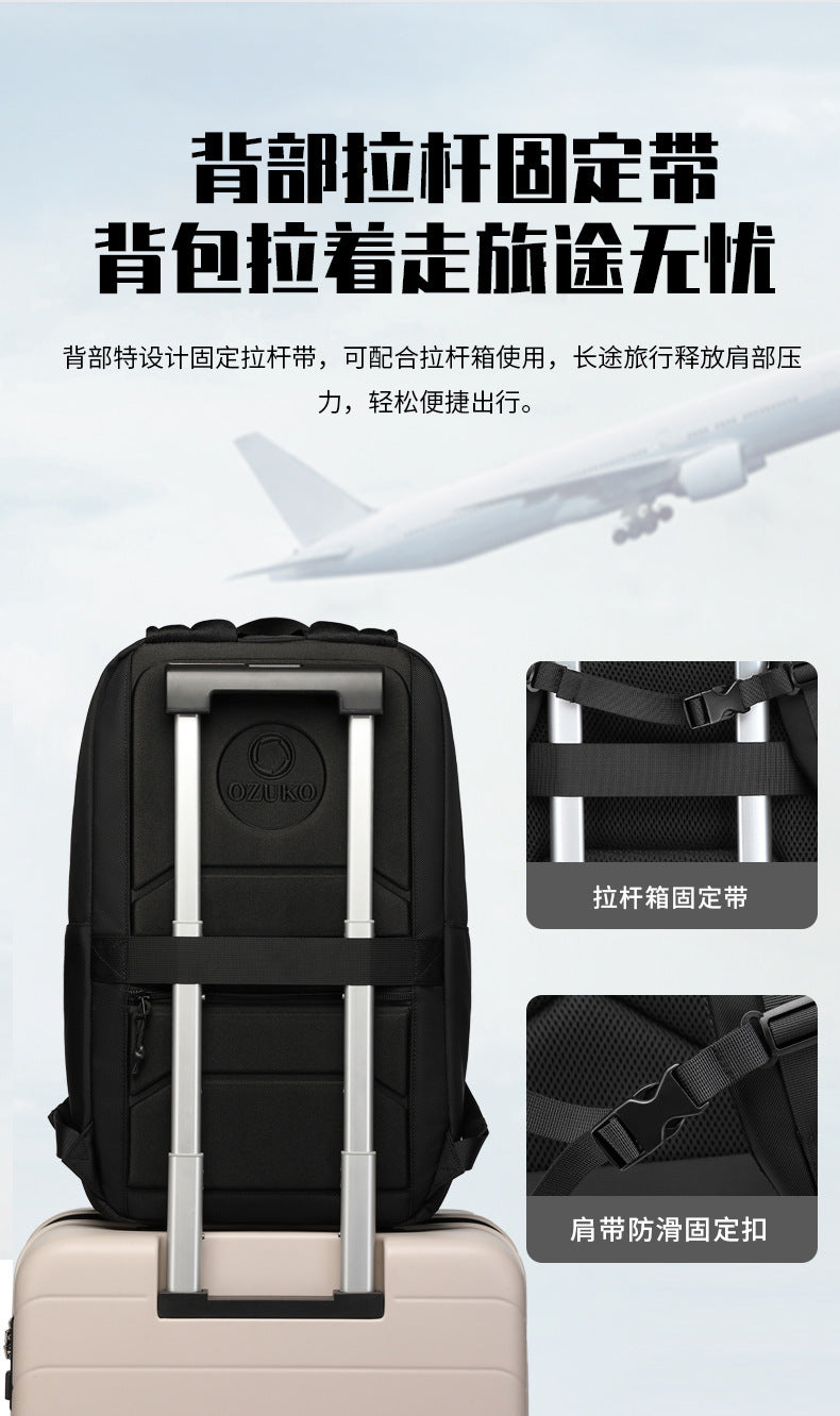 ozuko Business Backpack Men's Large Capacity Computer Backpack Outdoor Waterproof Travel Backpack Backpack