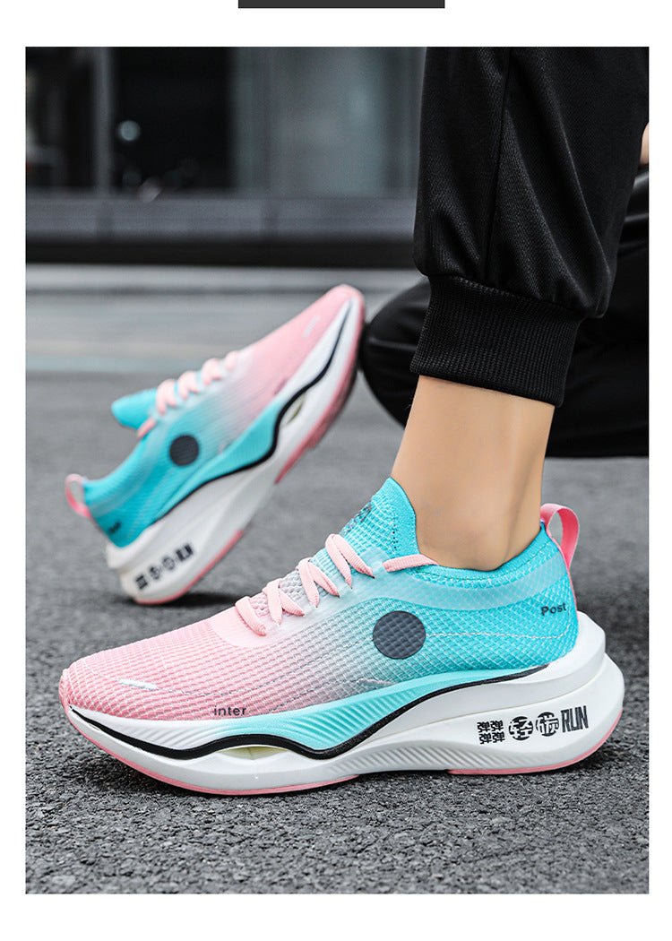Summer Fly Electric Rebound Shock Absorption Running Shoes Men's Shoes Fly Weave Breathable Comfortable Physical Exam Training Marathon Sports Shoes