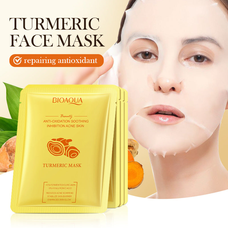 Turmeric Mask BIOAOUA Anti-oxidation Moisturizing Hydrating Nourishing Face Mask Sheets Wholesale for Cross-border Trade