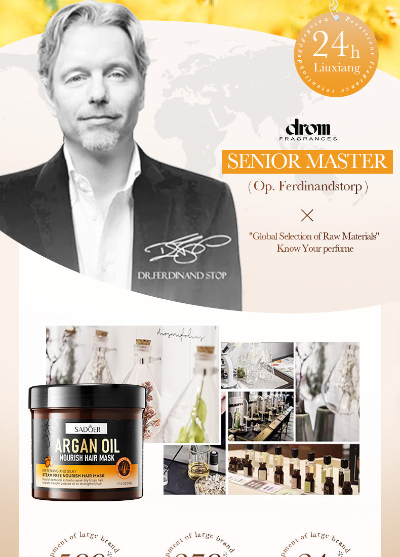 Argan Oil Shampoo500ml SADOER Smooth Anti-Dandruff Refreshing Conditioner Cross-Border Wholesale