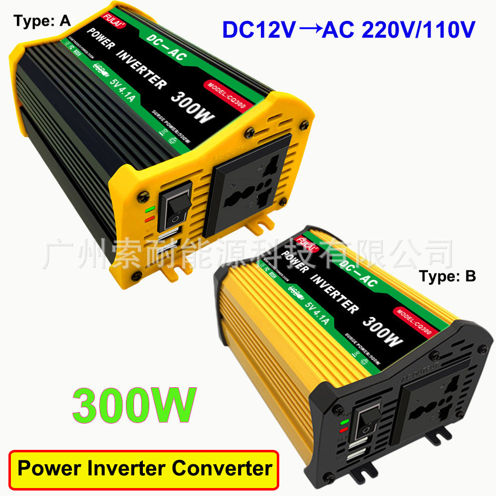 300W Vehicle Inverter12V Turn110V220V Double USB E-commerce car power inverter