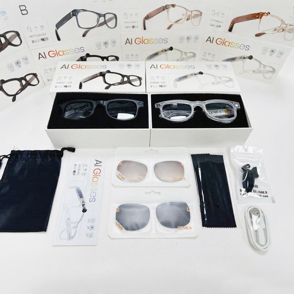 AIMB-G2Smart Glasses800100 Megapixel Camera Ai Translation Character Recognition1200P Anti-Shake Video Recording