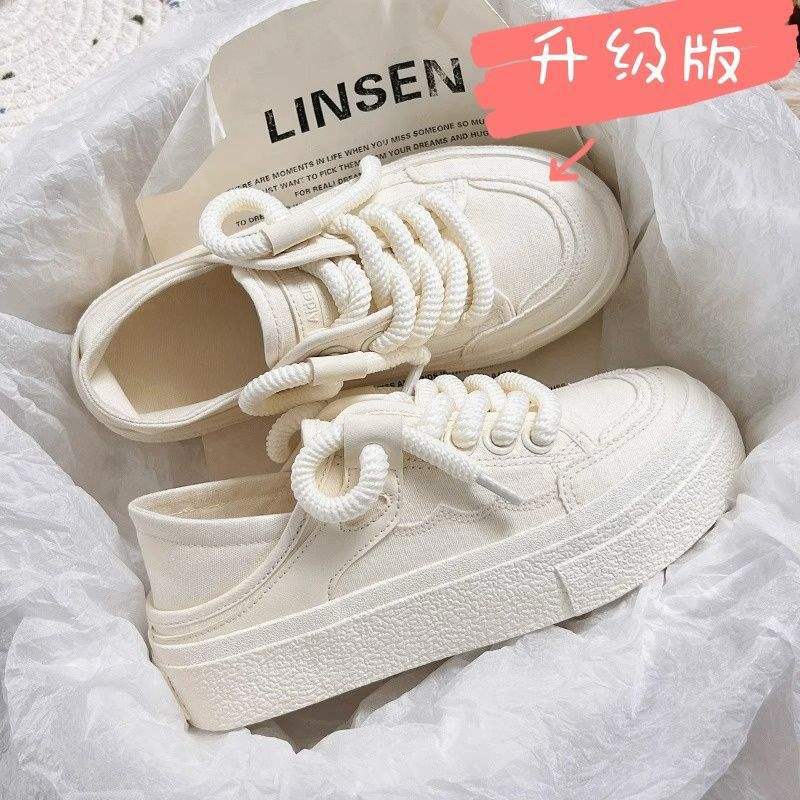 Women's Canvas Shoes with Heel Step and Half Slipper Design2025Summer New Niche Original Versatile White Sneakers to Match Dresses Women's Shoes