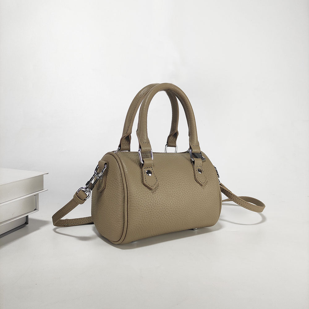 High-end texture genuine leather Boston pillow bag for women2025New Top Layer Cowhide Handbag and Crossbody Bag from Shiling