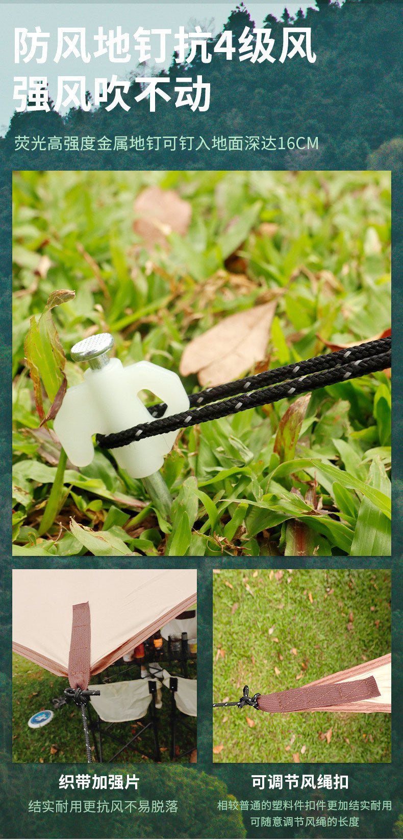 Canopy Tent Outdoor Camping Hexagonal Black Coated Silver Tarp Awning Camping Picnic Equipment Large Size Canopy