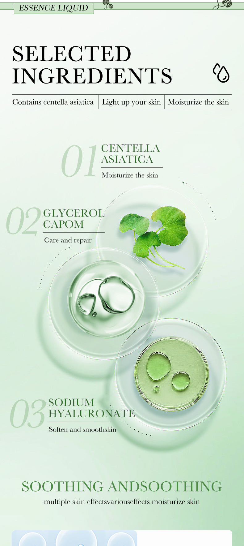Centella Asiatica Skin Care Set in English BIOAOUA Cleansing, moisturizing and moisturizing six-piece set  foreign trade wholesale