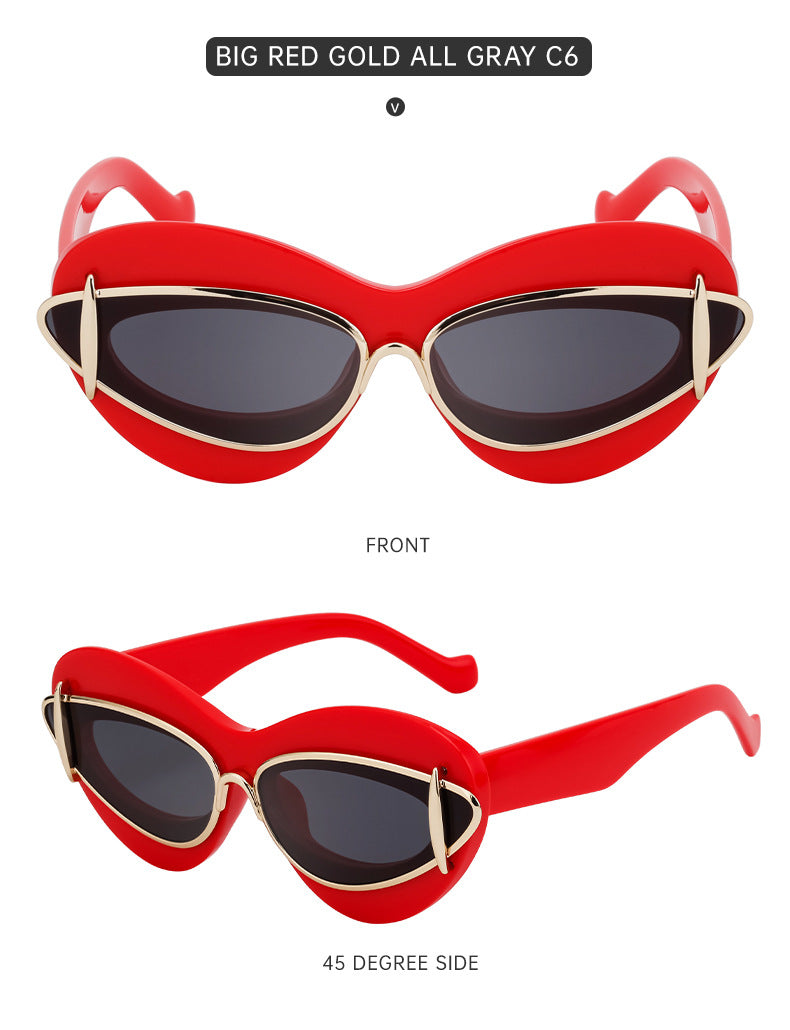 New European and American Fashion Cat Eye Sunglasses for Women Driving, Same Style as Internet Celebrities Y2K Trendy Small Frame Sunglasses sunglas