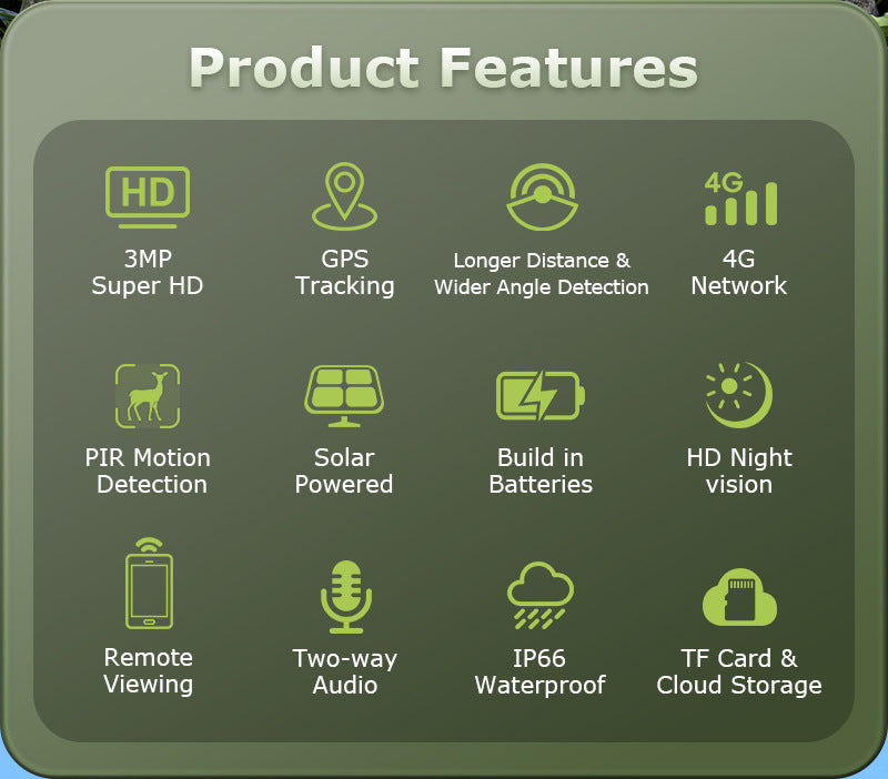 Camouflage4G Install Solar Camera Hunting300Wan Gaoqing GPS Positioning Infrared Night Vision Remote Camera