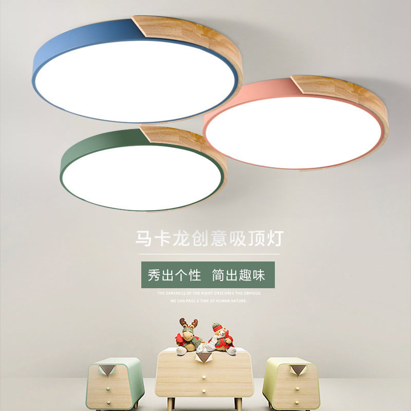 LED Lamp Bedroom Lamp Modern Simple Nordic Ceiling Lamp Creative Children's Room Study Round Room Living Room Study