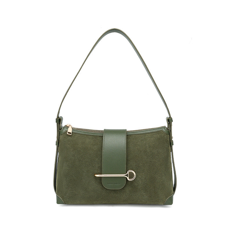 European and American New Style Deer Antler Leather Bag Single Shoulder Underarm Bag Light Luxury Fashion Women's Bag Genuine Leather Crossbody Women's Bag Niche Large Capacity