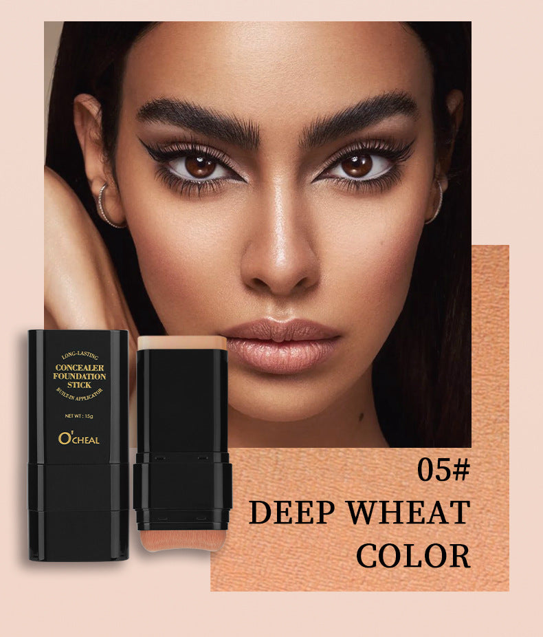 Makeup Concealer Long-lasting Foundation Puff Brush+Solid Foundation Cream 2-in-1 Edition