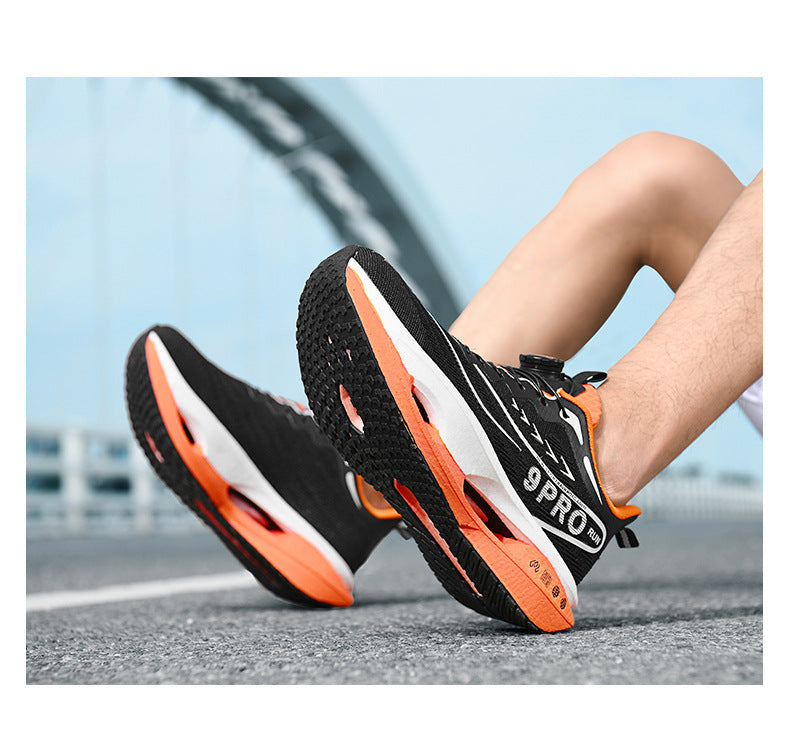 Red Rabbit9PRO Summer Breathable Jacquard Lightweight Sports Shoes with Rotating Buckle Casual Shoes Popcorn Carbon Plate Hollow Running Shoes