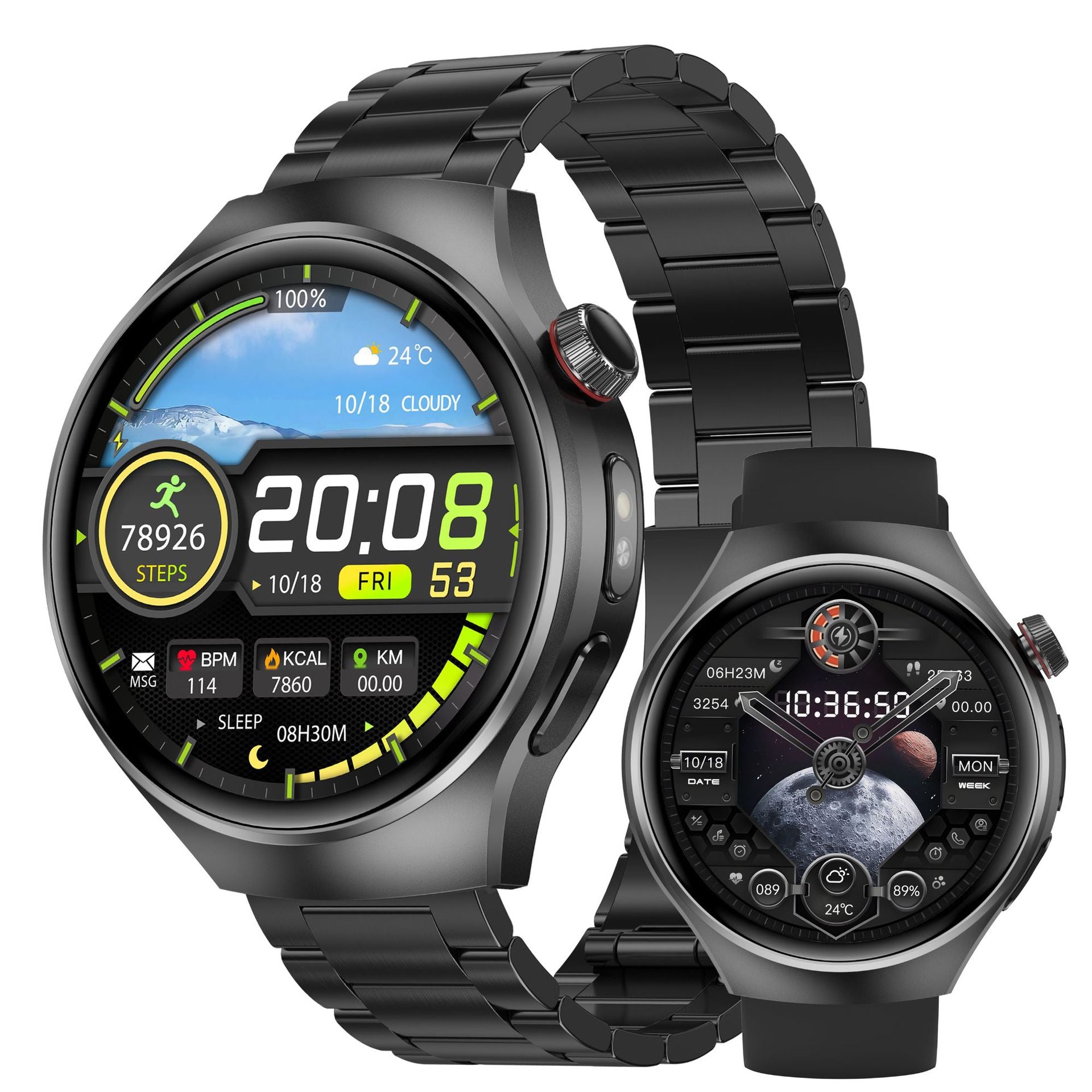 Watch5Smart Watch1.52inch Bluetooth Call Heart Rate Pedometer Sleep Monitor Waterproof Shockproof Dustproof Sports Flashlight