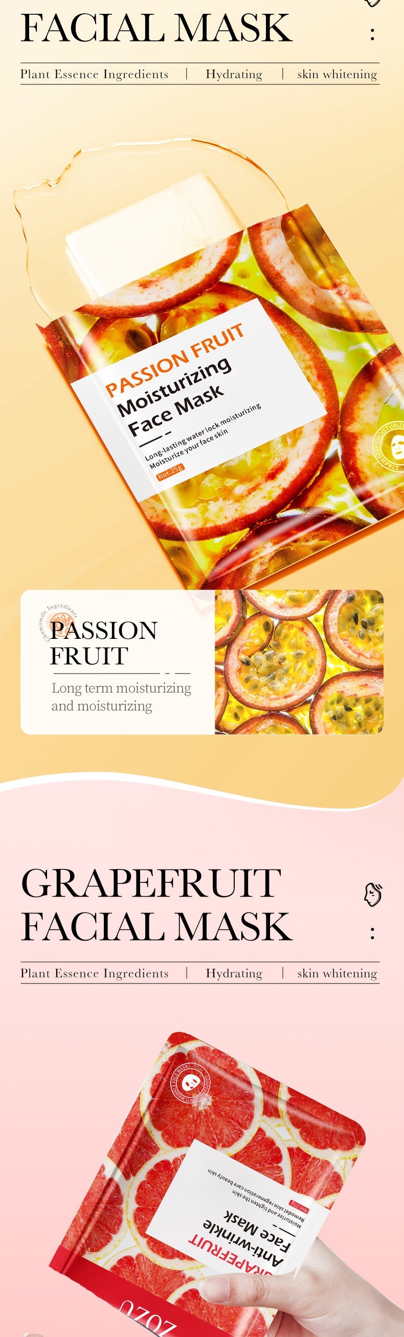 Fruit Mask25g ZOZU Bayberry Hydrating Sea Buckthorn Fruit Moisturizing Green Grape Skin Rejuvenation Cross-Border Wholesale